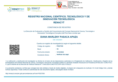 Investigadora RENACYT